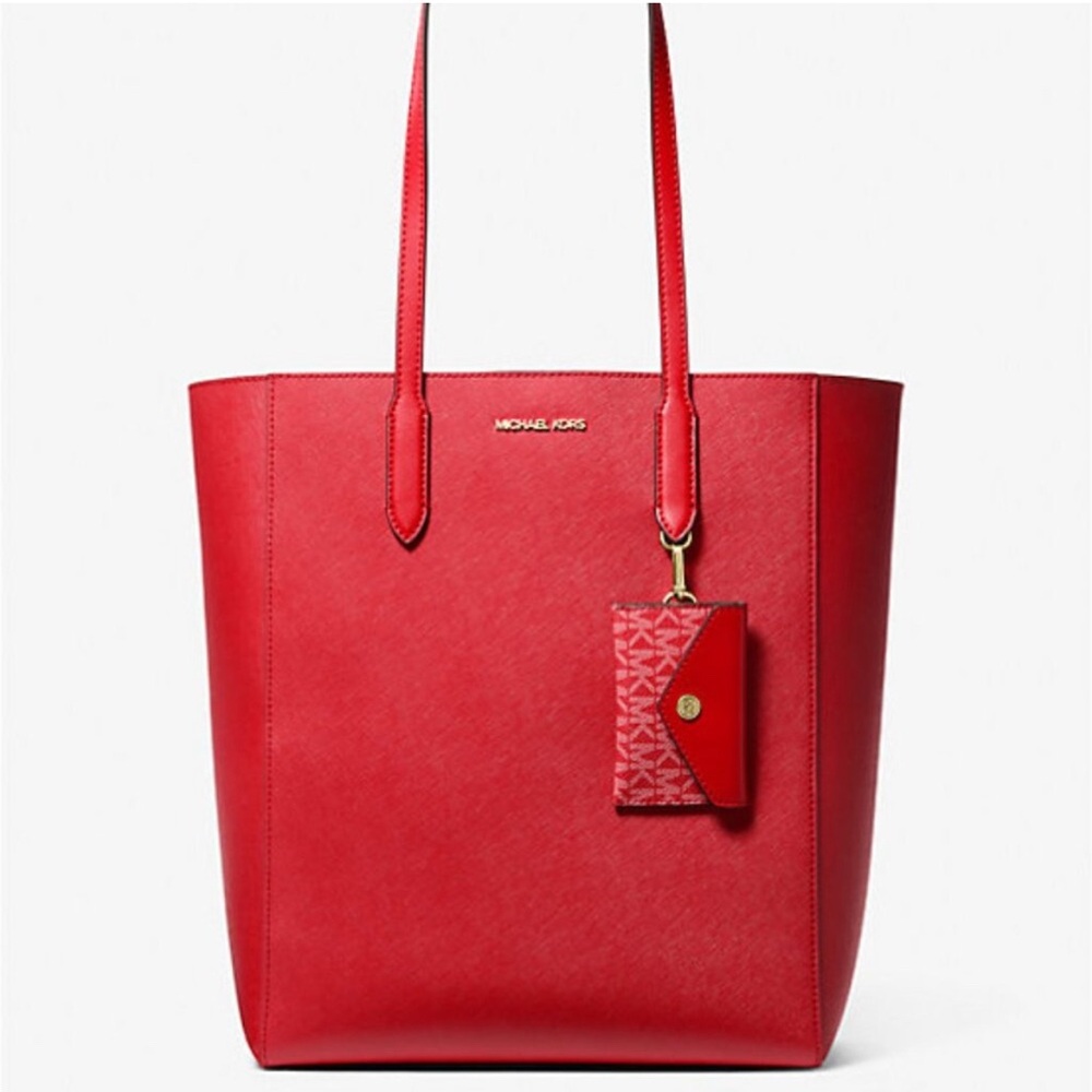 Michael Kors Red Tote Bag Vibrant Design